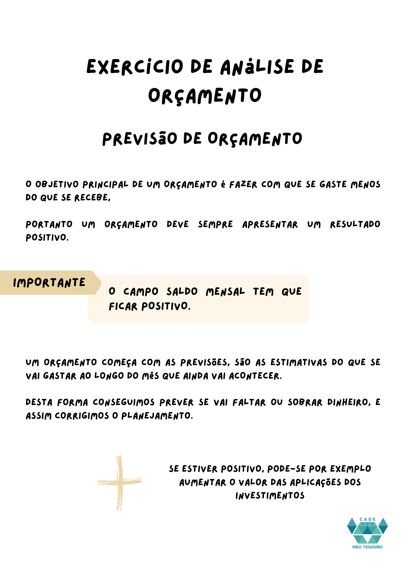 Ensinando a analisar um orçamento familiar que está negativo